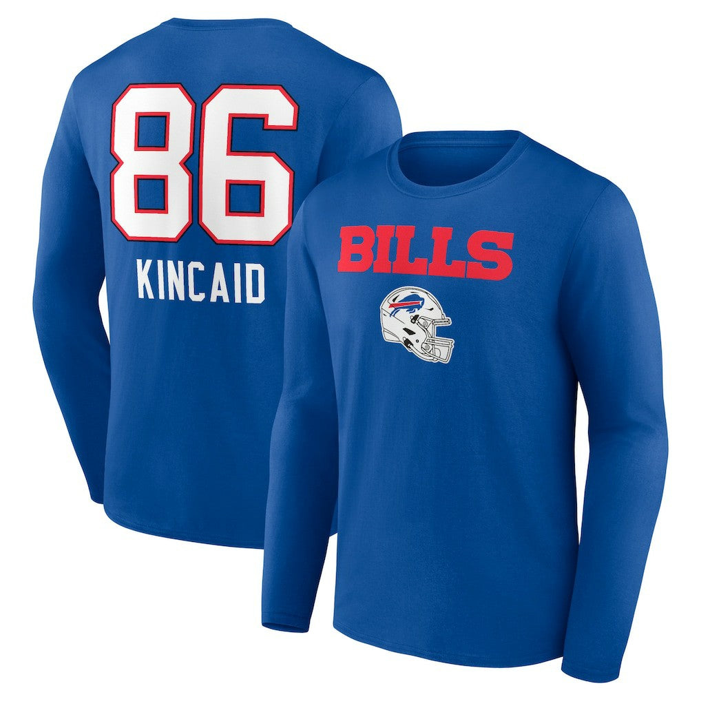Dalton Kincaid Buffalo Bills Team Wordmark Player Name & Number Long Sleeve T-Shirt - Royal online