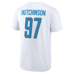 Aidan Hutchinson Detroit Lions Icon Player Name & Number T-Shirt - White cheap