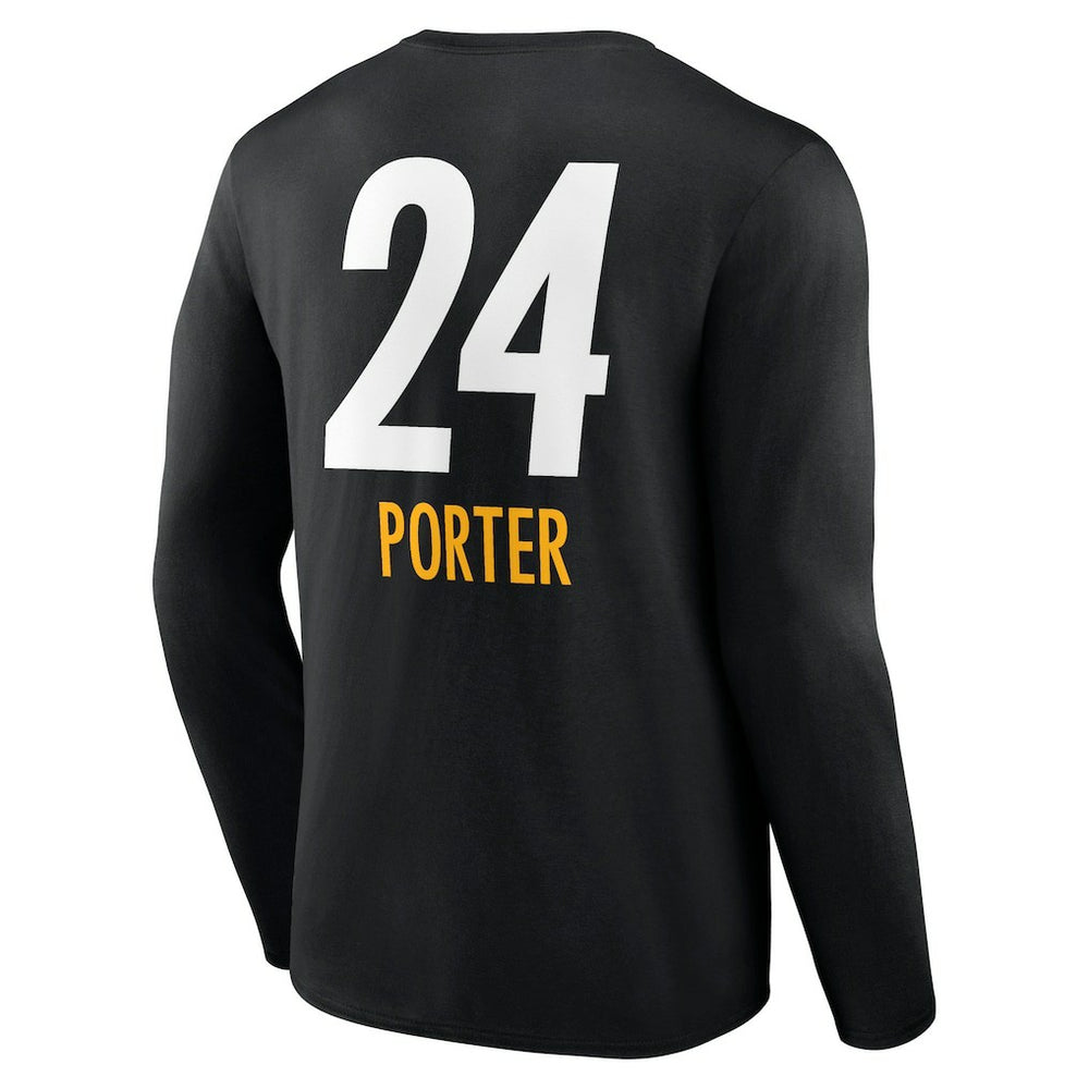 Joey Porter Jr. Pittsburgh Steelers Team Wordmark Player Name & Number Long Sleeve T-Shirt - Black discount