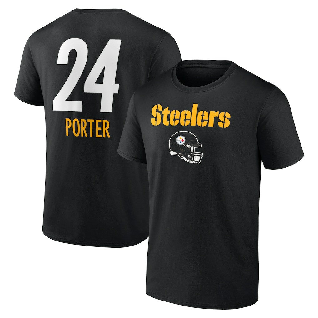 Joey Porter Jr. Pittsburgh Steelers Team Wordmark Player Name & Number T-Shirt - Black sale