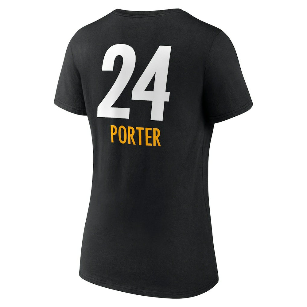Joey Porter Jr. Pittsburgh Steelers Women's Team Wordmark Player Name & Number V-Neck T-Shirt - Black on sale