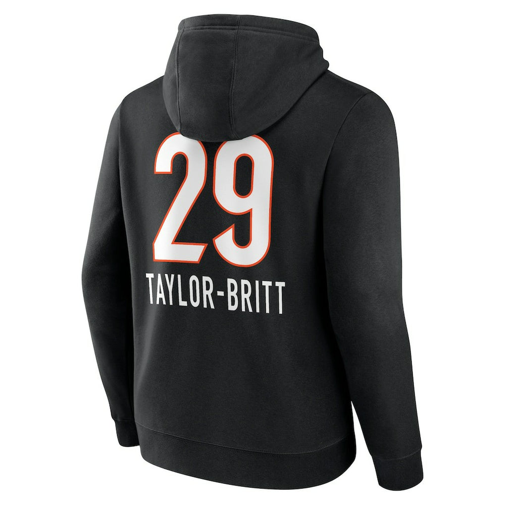 Cam Taylor-Britt Cincinnati Bengals Team Wordmark Player Name & Number Pullover Hoodie - Black for sale