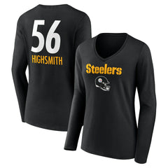 Alex Highsmith Pittsburgh Steelers Women's Team Wordmark Player Name & Number Long Sleeve V-Neck T-Shirt - Black outlet