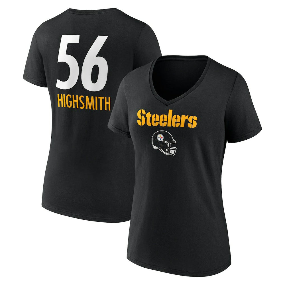 Alex Highsmith Pittsburgh Steelers Women's Team Wordmark Player Name & Number V-Neck T-Shirt - Black sale