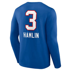 Damar Hamlin Buffalo Bills Team Wordmark Player Name & Number Long Sleeve T-Shirt - Royal online