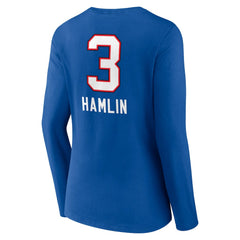 Damar Hamlin Buffalo Bills Women's Team Wordmark Player Name & Number Long Sleeve V-Neck T-Shirt - Royal for sale