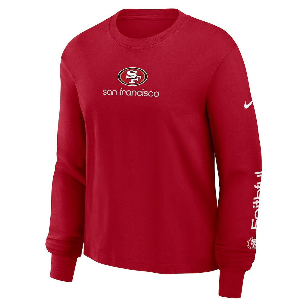 San Francisco 49ers Women's Boxy Long Sleeve T-Shirt - Scarlet | Nike outlet