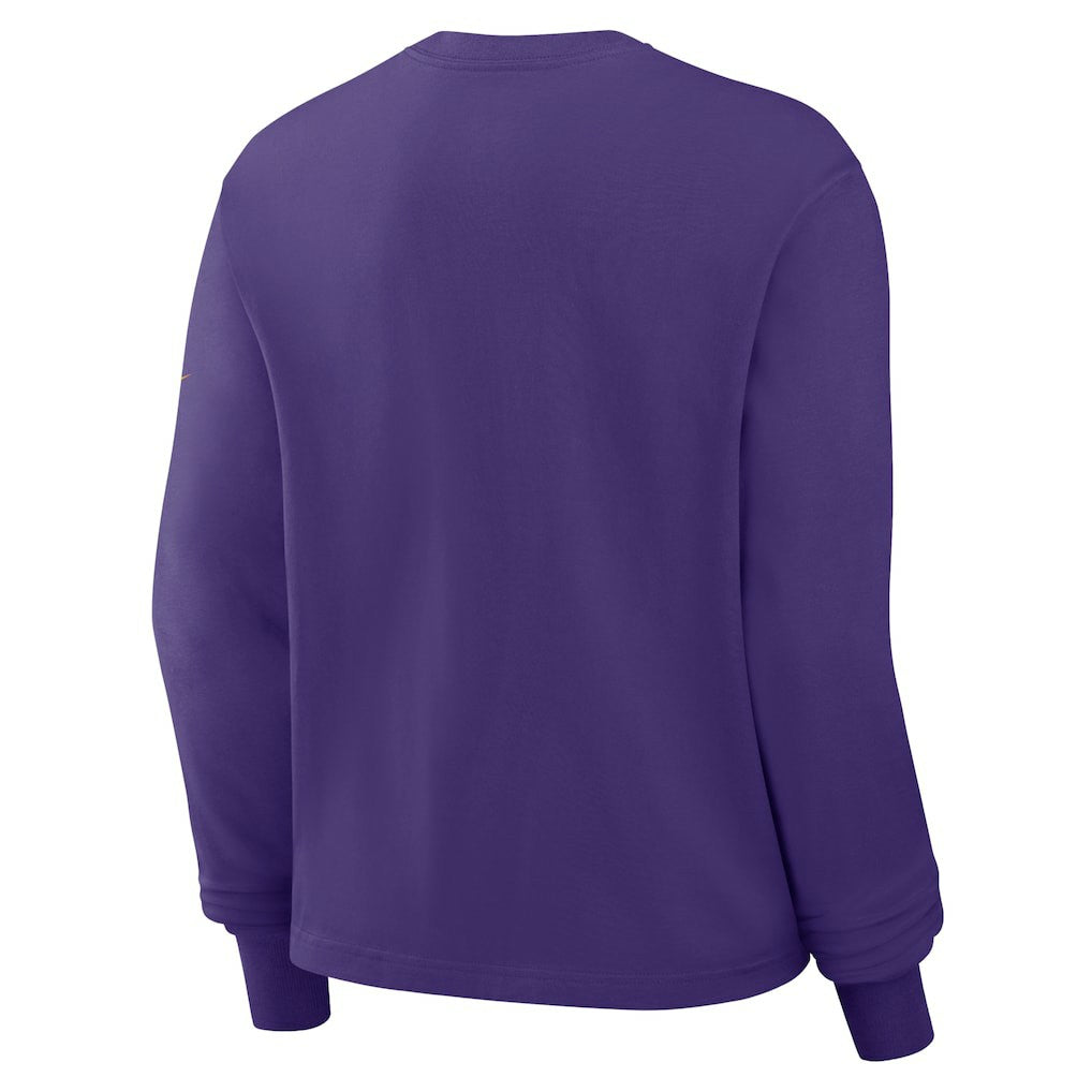 Minnesota Vikings Women's Boxy Long Sleeve T-Shirt - Purple | Nike for sale