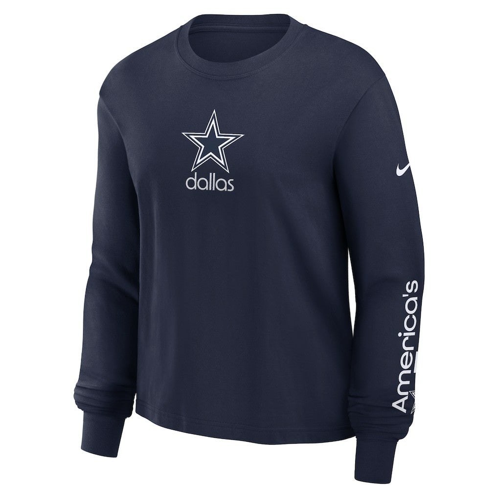 Dallas Cowboys Women's Boxy Long Sleeve T-Shirt - Navy | Nike outlet