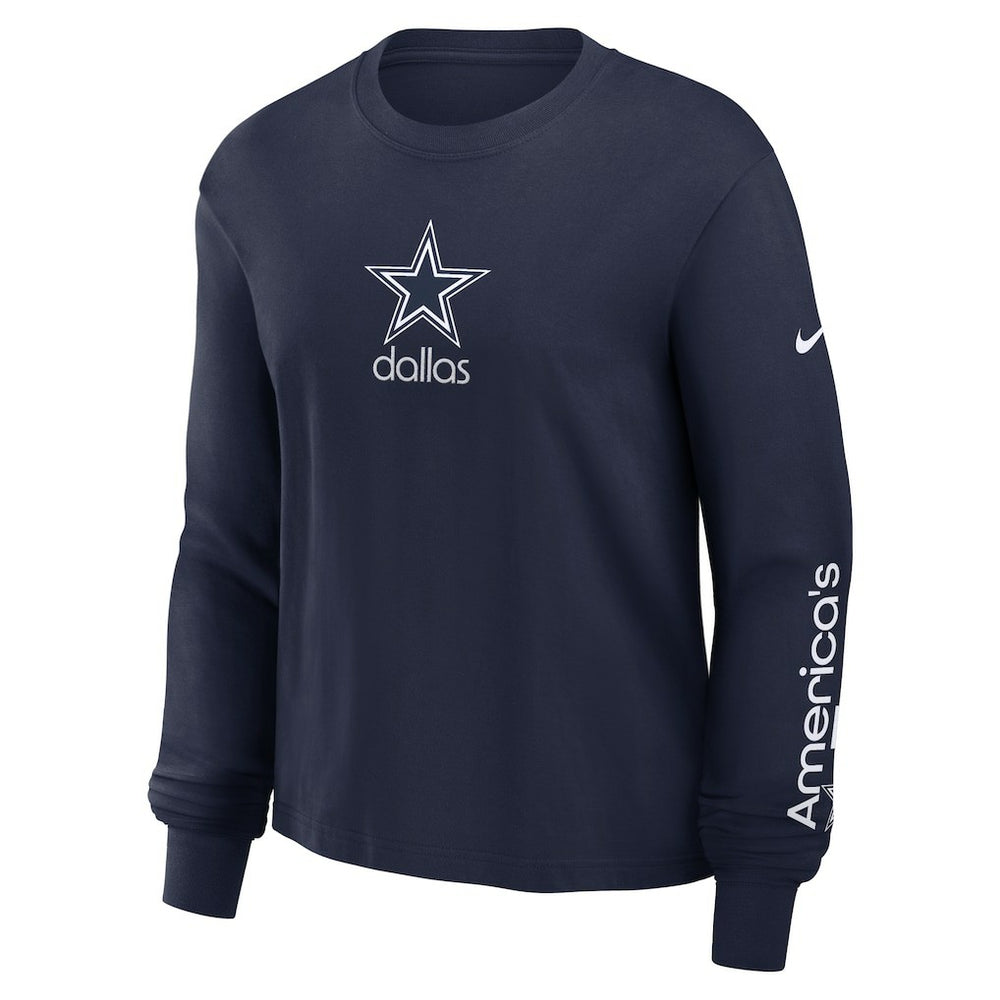 Dallas Cowboys Women's Boxy Long Sleeve T-Shirt - Navy | Nike outlet