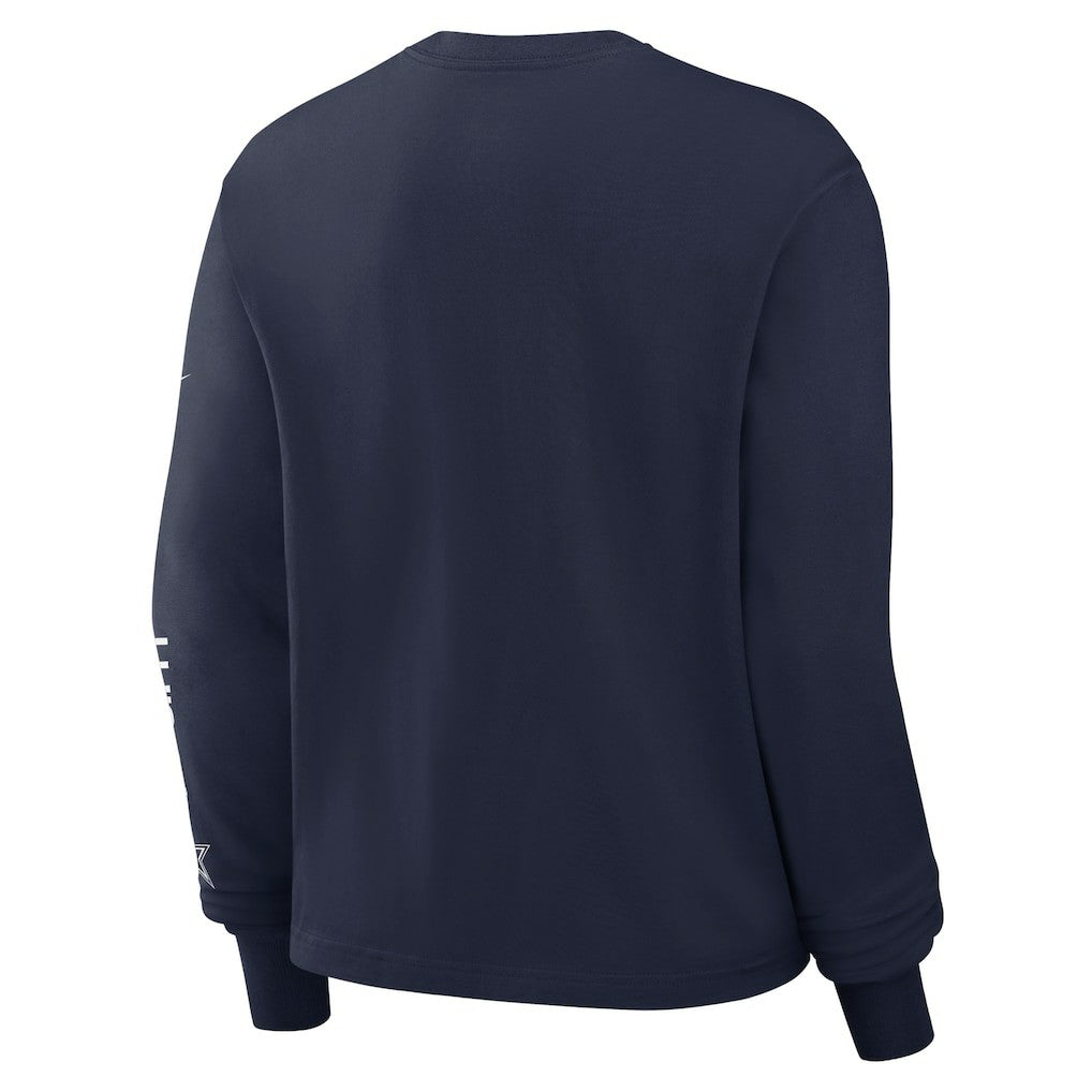 Dallas Cowboys Women's Boxy Long Sleeve T-Shirt - Navy | Nike outlet