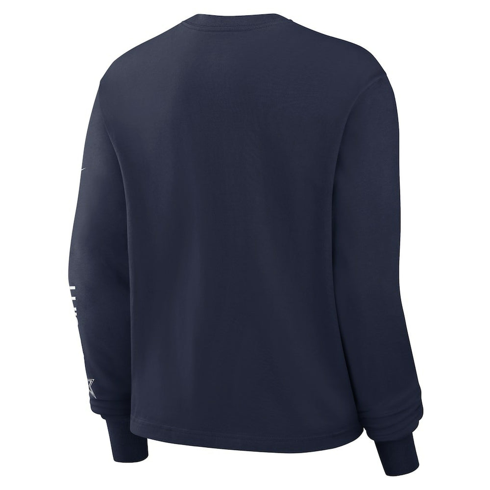 Dallas Cowboys Women's Boxy Long Sleeve T-Shirt - Navy | Nike outlet