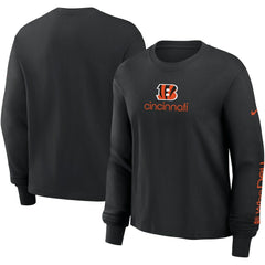 Cincinnati Bengals Women's Boxy Long Sleeve T-Shirt - Black | Nike for sale