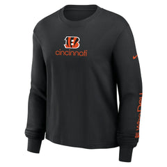 Cincinnati Bengals Women's Boxy Long Sleeve T-Shirt - Black | Nike for sale