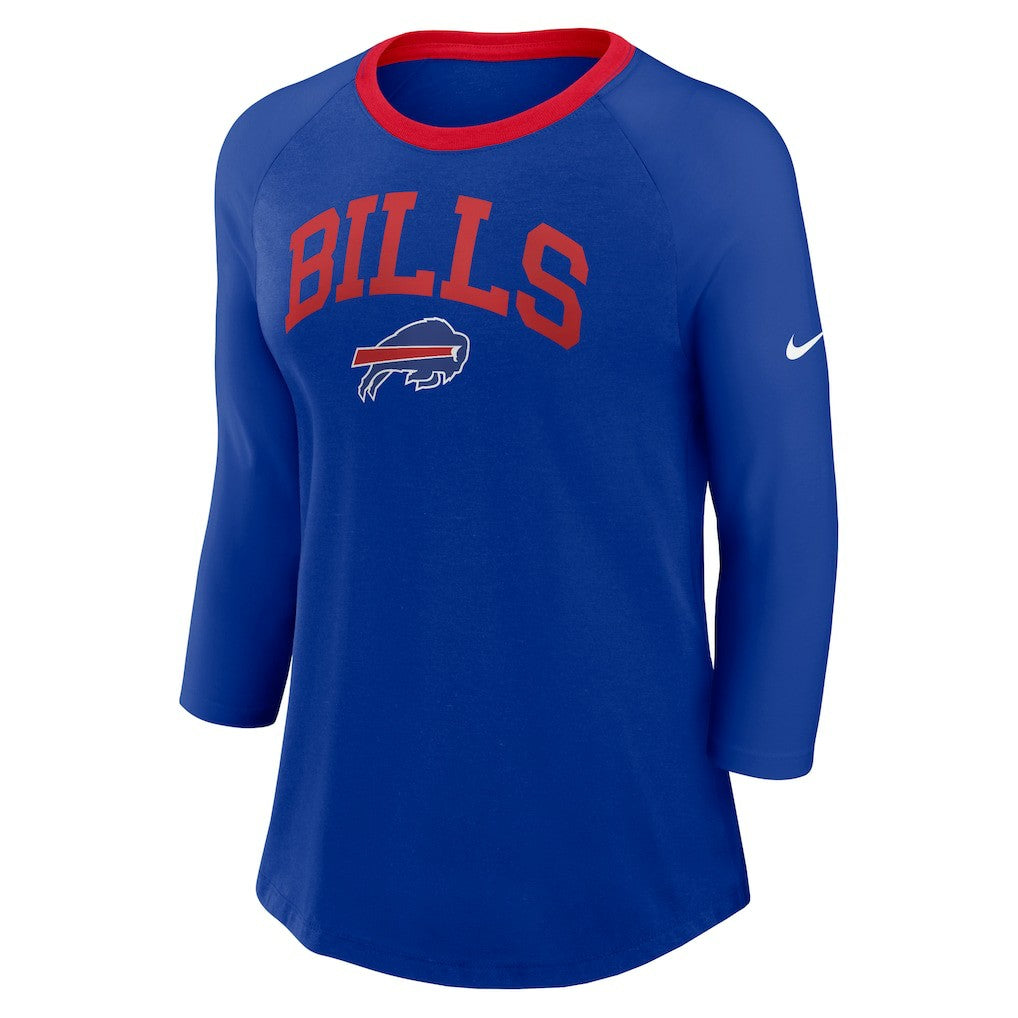 Buffalo Bills Women's 3/4 Sleeve Raglan Fashion Top - Royal | Nike online