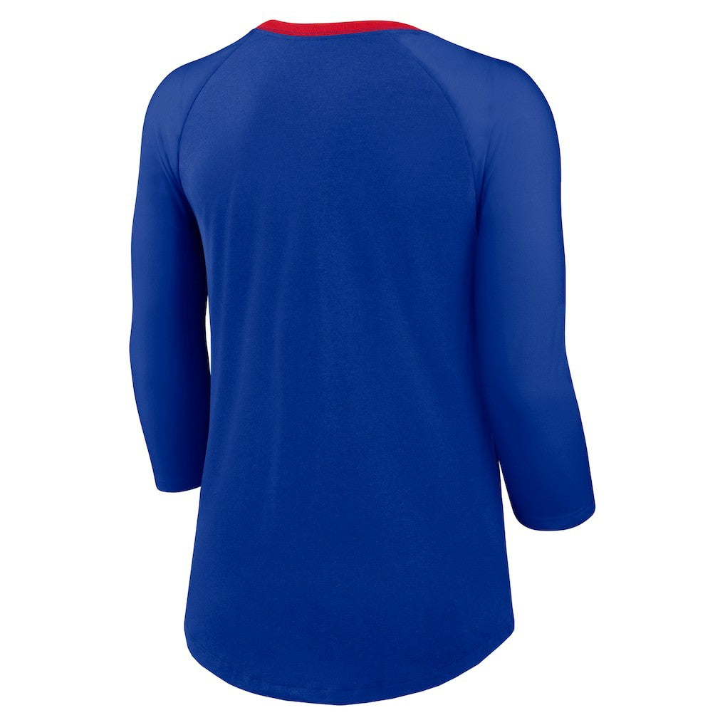 Buffalo Bills Women's 3/4 Sleeve Raglan Fashion Top - Royal | Nike online