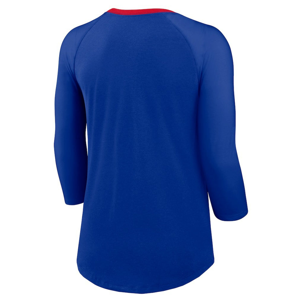 Buffalo Bills Women's 3/4 Sleeve Raglan Fashion Top - Royal | Nike online