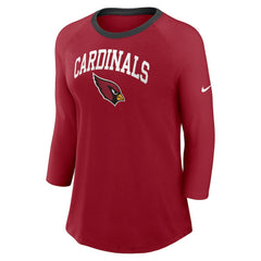 Arizona Cardinals Women's 3/4 Sleeve Raglan Fashion Top - Cardinal | Nike cheap