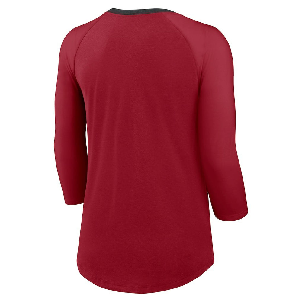 Arizona Cardinals Women's 3/4 Sleeve Raglan Fashion Top - Cardinal | Nike cheap