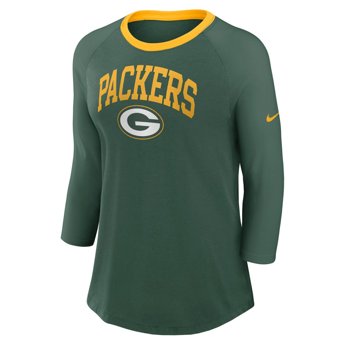Green Bay Packers Women's 3/4 Sleeve Raglan Fashion Top - Green | Nike discount