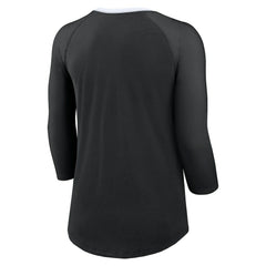 New Orleans Saints Women's 3/4 Sleeve Raglan Fashion Top - Black | Nike online