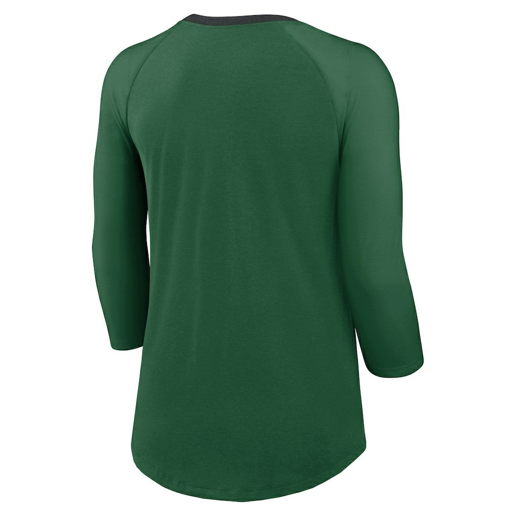 New York Jets Women's 3/4 Sleeve Raglan Fashion Top - Green | Nike cheap