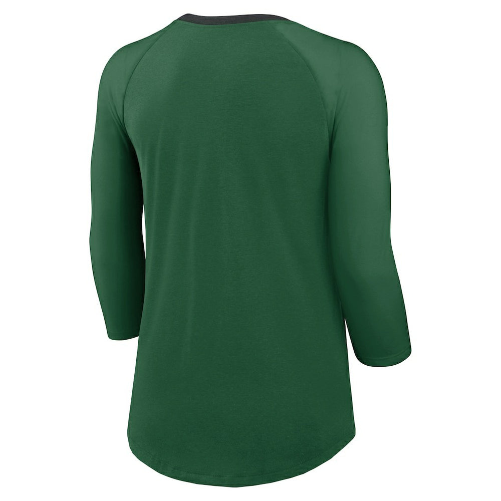New York Jets Women's 3/4 Sleeve Raglan Fashion Top - Green | Nike cheap