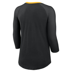 Pittsburgh Steelers Women's 3/4 Sleeve Raglan Fashion Top - Black | Nike sale