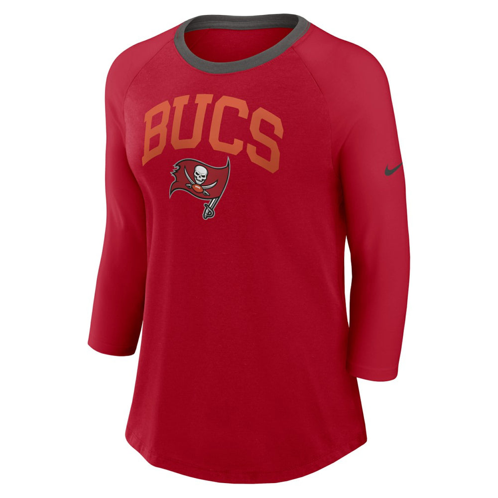 Tampa Bay Buccaneers Women's 3/4 Sleeve Raglan Fashion Top - Red | Nike online