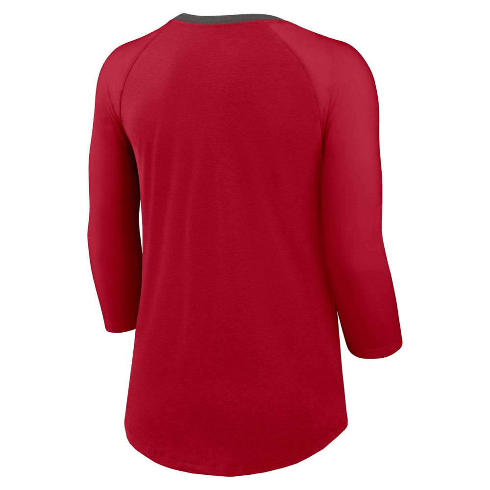 Tampa Bay Buccaneers Women's 3/4 Sleeve Raglan Fashion Top - Red | Nike online