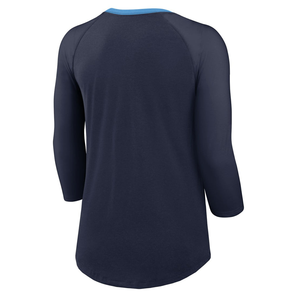 Tennessee Titans Women's 3/4 Sleeve Raglan Fashion Top - Navy | Nike sale