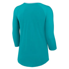 Miami Dolphins Women's 3/4 Sleeve Raglan Fashion Top - Aqua | Nike cheap