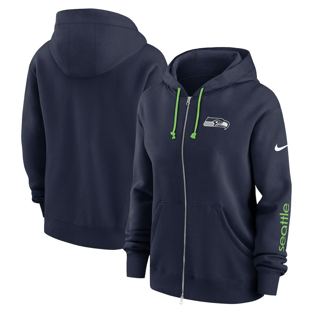 Seattle Seahawks Women's Plus Size Phoenix Full-Zip Hoodie - College Navy | Nike outlet