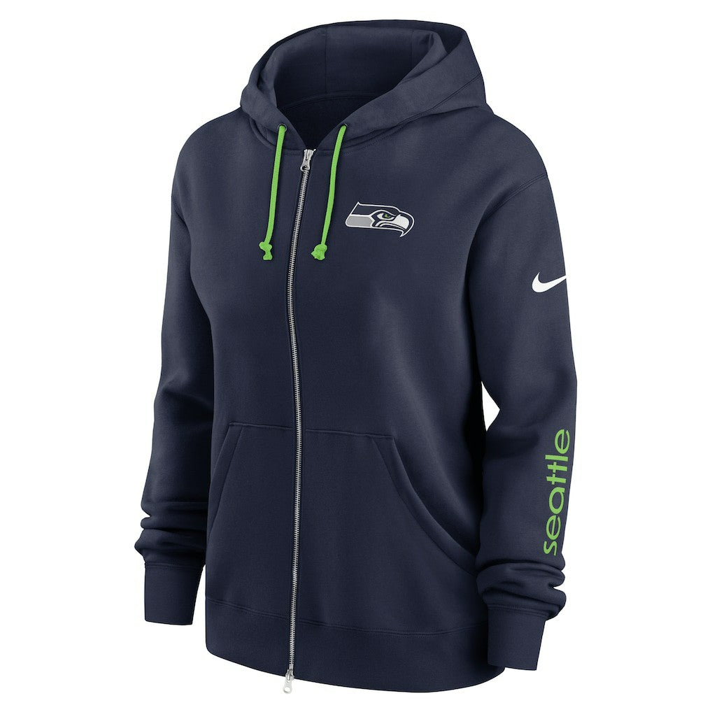 Seattle Seahawks Women's Plus Size Phoenix Full-Zip Hoodie - College Navy | Nike outlet