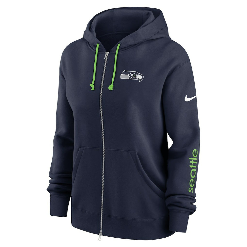 Seattle Seahawks Women's Plus Size Phoenix Full-Zip Hoodie - College Navy | Nike outlet