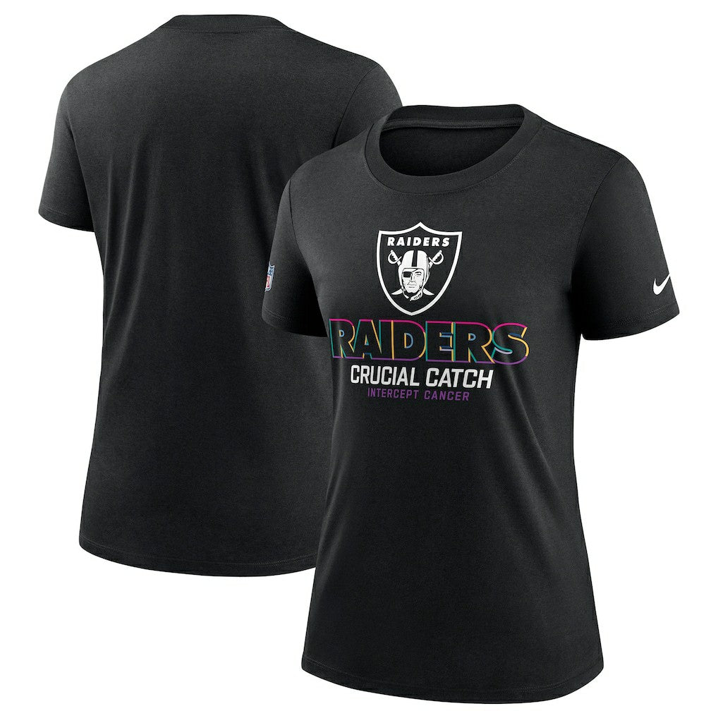 Las Vegas Raiders Women's 2024 NFL Crucial Catch Tri-Blend T-Shirt - Black | Nike on sale
