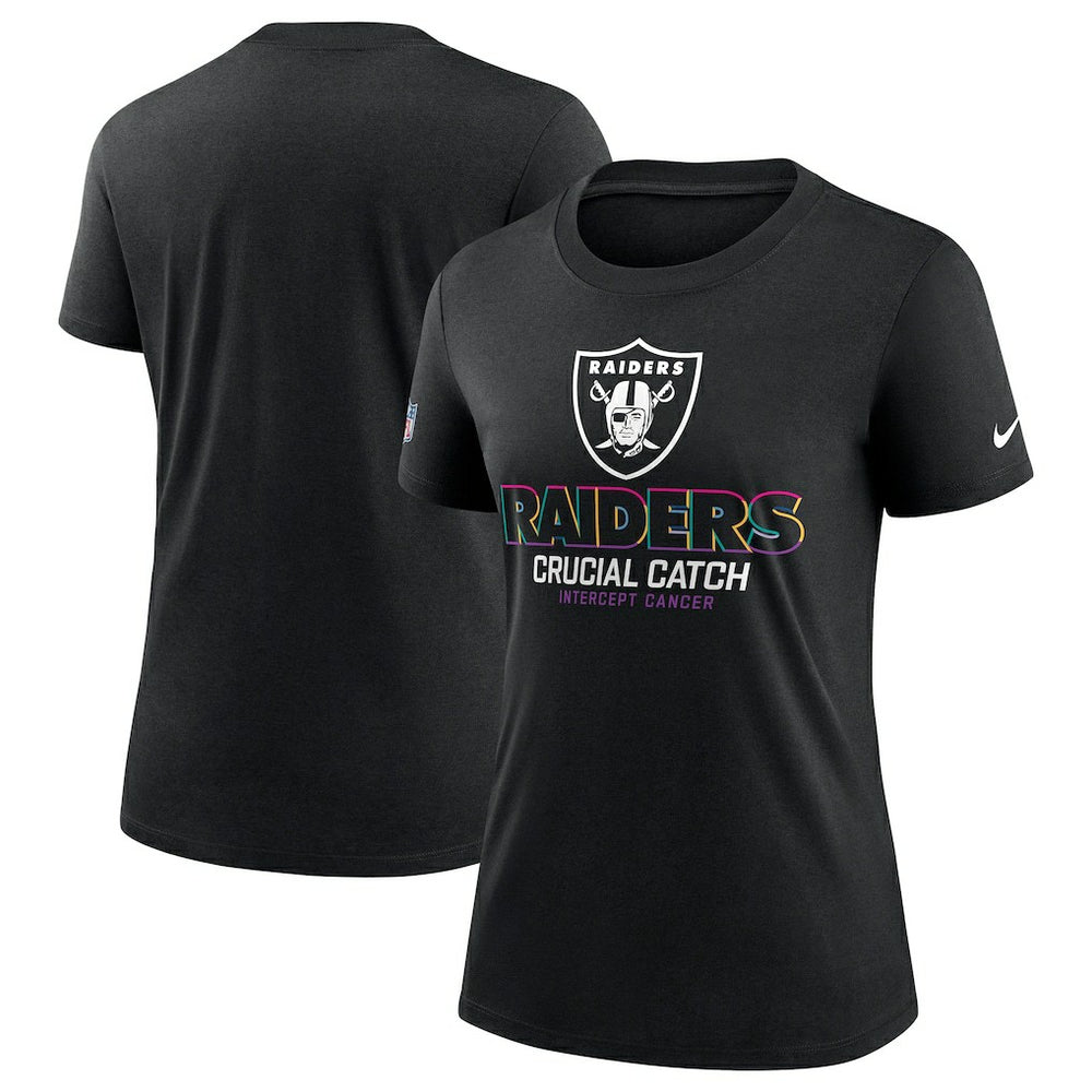 Las Vegas Raiders Women's 2024 NFL Crucial Catch Tri-Blend T-Shirt - Black | Nike on sale