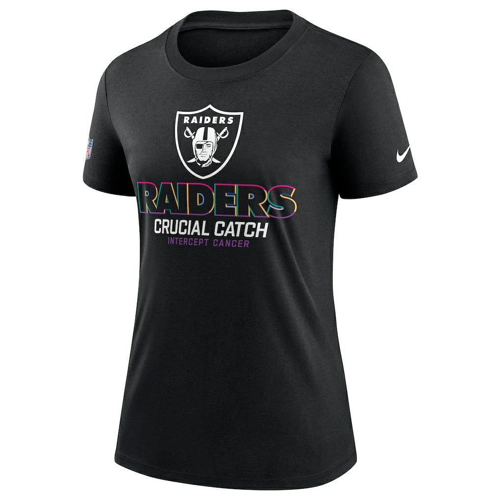 Las Vegas Raiders Women's 2024 NFL Crucial Catch Tri-Blend T-Shirt - Black | Nike on sale