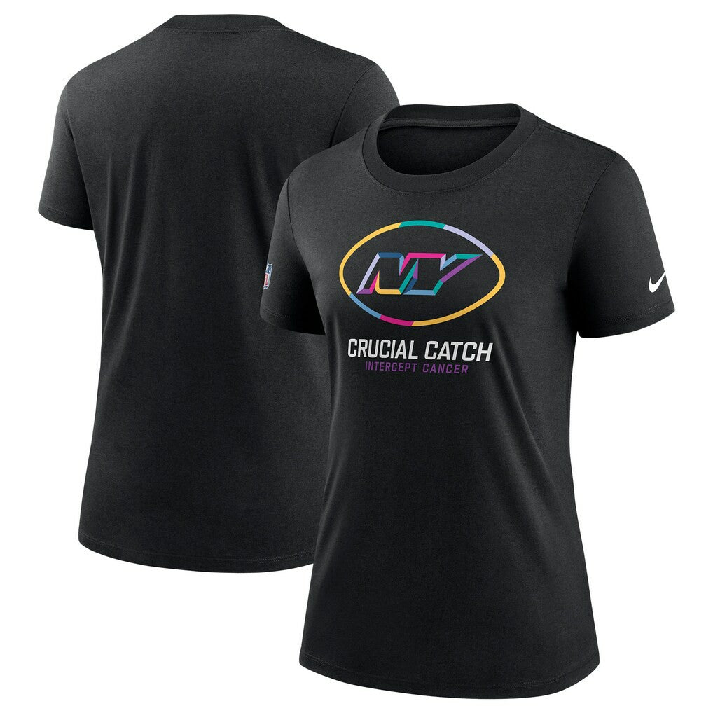 New York Jets Women's 2024 NFL Crucial Catch Tri-Blend T-Shirt - Black | Nike for sale