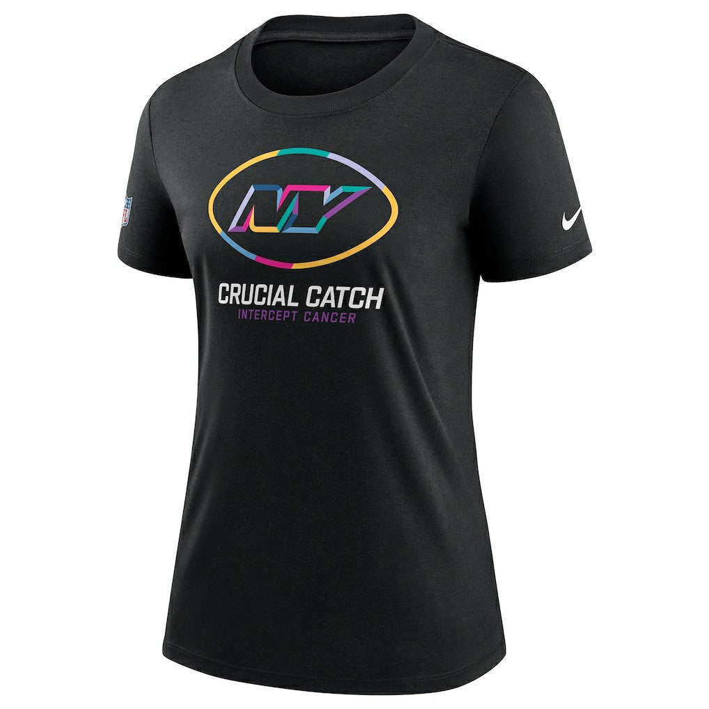 New York Jets Women's 2024 NFL Crucial Catch Tri-Blend T-Shirt - Black | Nike for sale