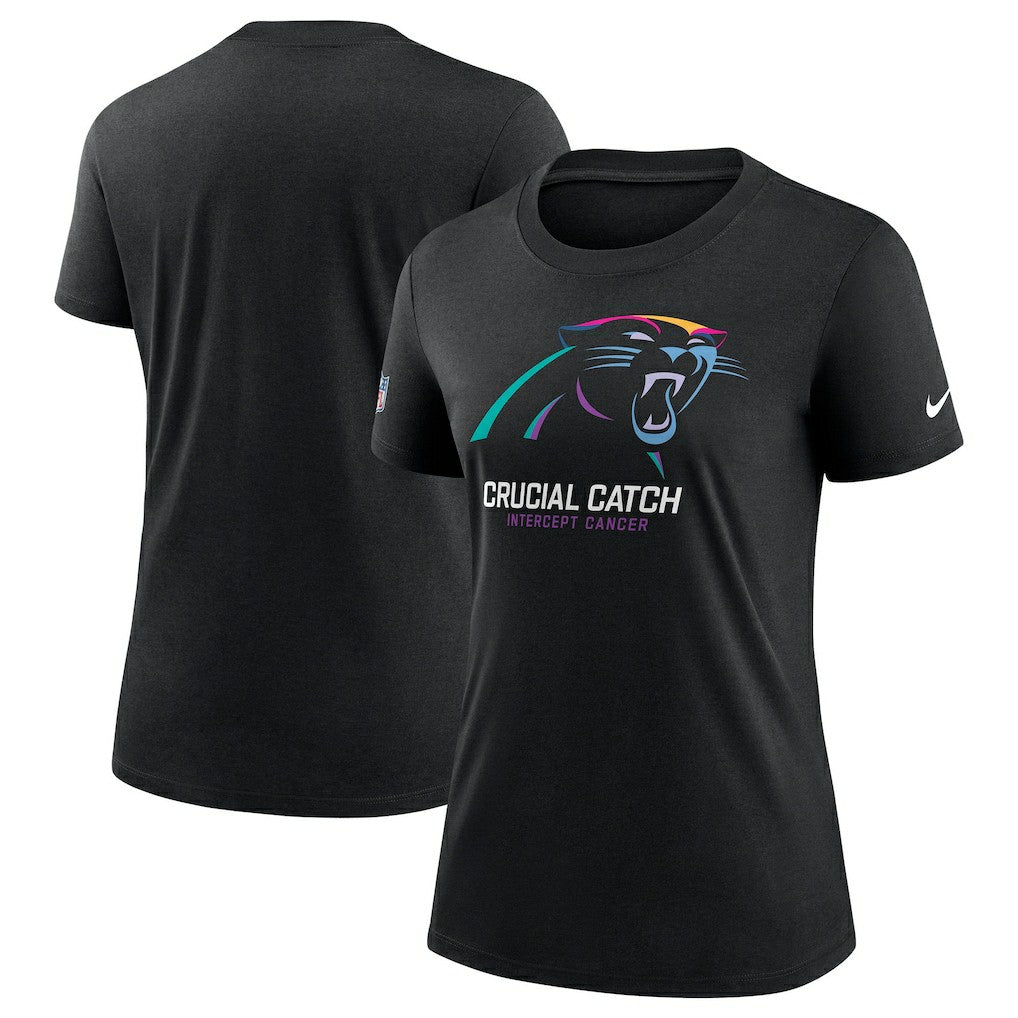 Carolina Panthers Women's 2024 NFL Crucial Catch Tri-Blend T-Shirt - Black | Nike outlet
