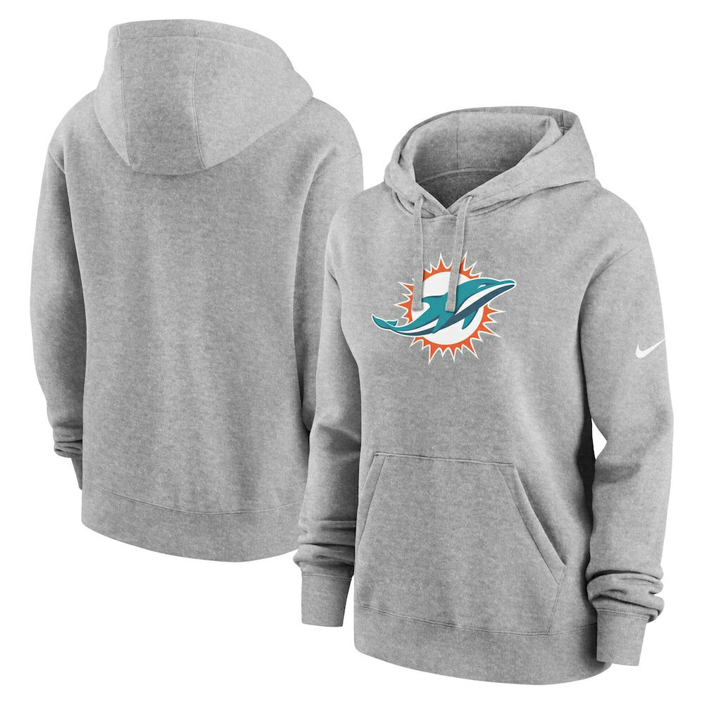 Miami Dolphins Women's Club Fleece Hoodie - Heather Gray | Nike on sale