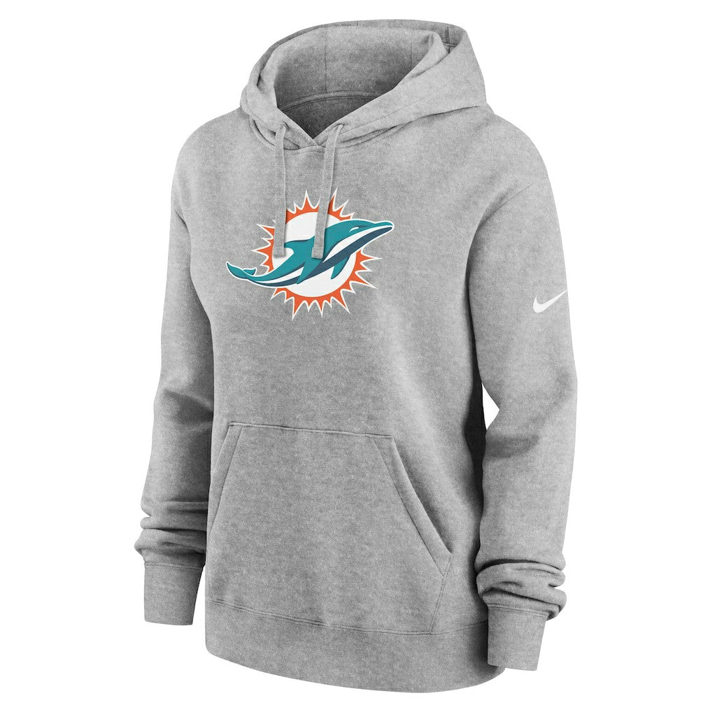 Miami Dolphins Women's Club Fleece Hoodie - Heather Gray | Nike on sale