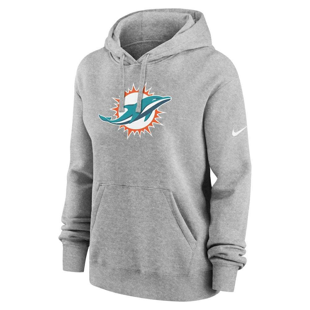 Miami Dolphins Women's Club Fleece Hoodie - Heather Gray | Nike on sale