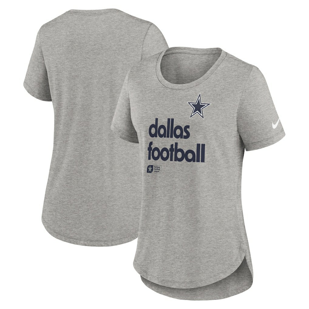 Dallas Cowboys Women's Team Shout-Out Tri-Blend T-Shirt - Heather Gray | Nike online