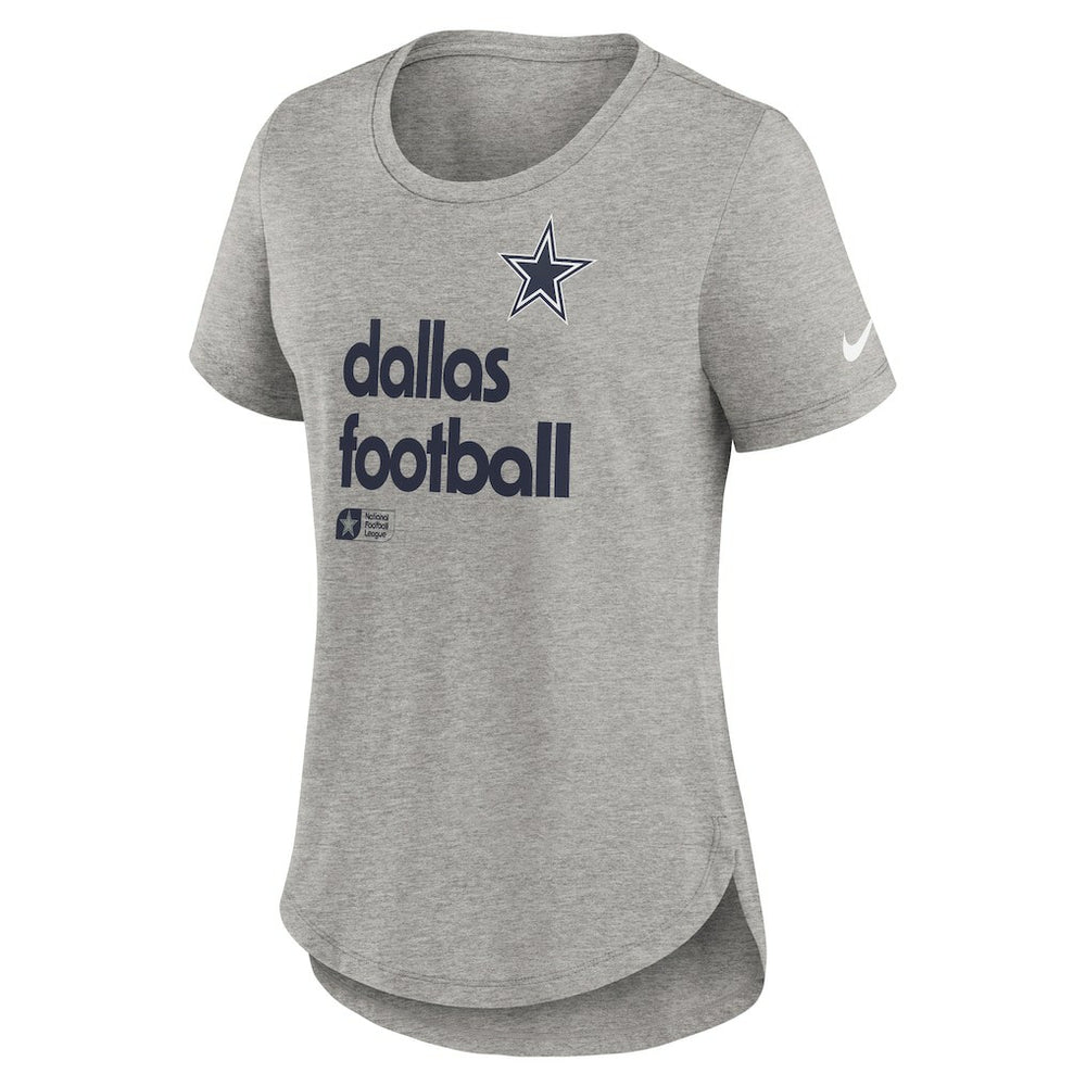 Dallas Cowboys Women's Team Shout-Out Tri-Blend T-Shirt - Heather Gray | Nike online