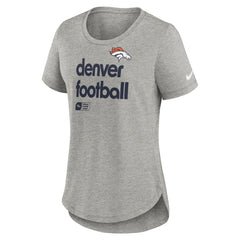 Denver Broncos Women's Team Shout-Out Tri-Blend T-Shirt - Heather Gray | Nike online