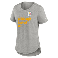 Pittsburgh Steelers Women's Team Shout-Out Tri-Blend T-Shirt - Heather Gray | Nike online