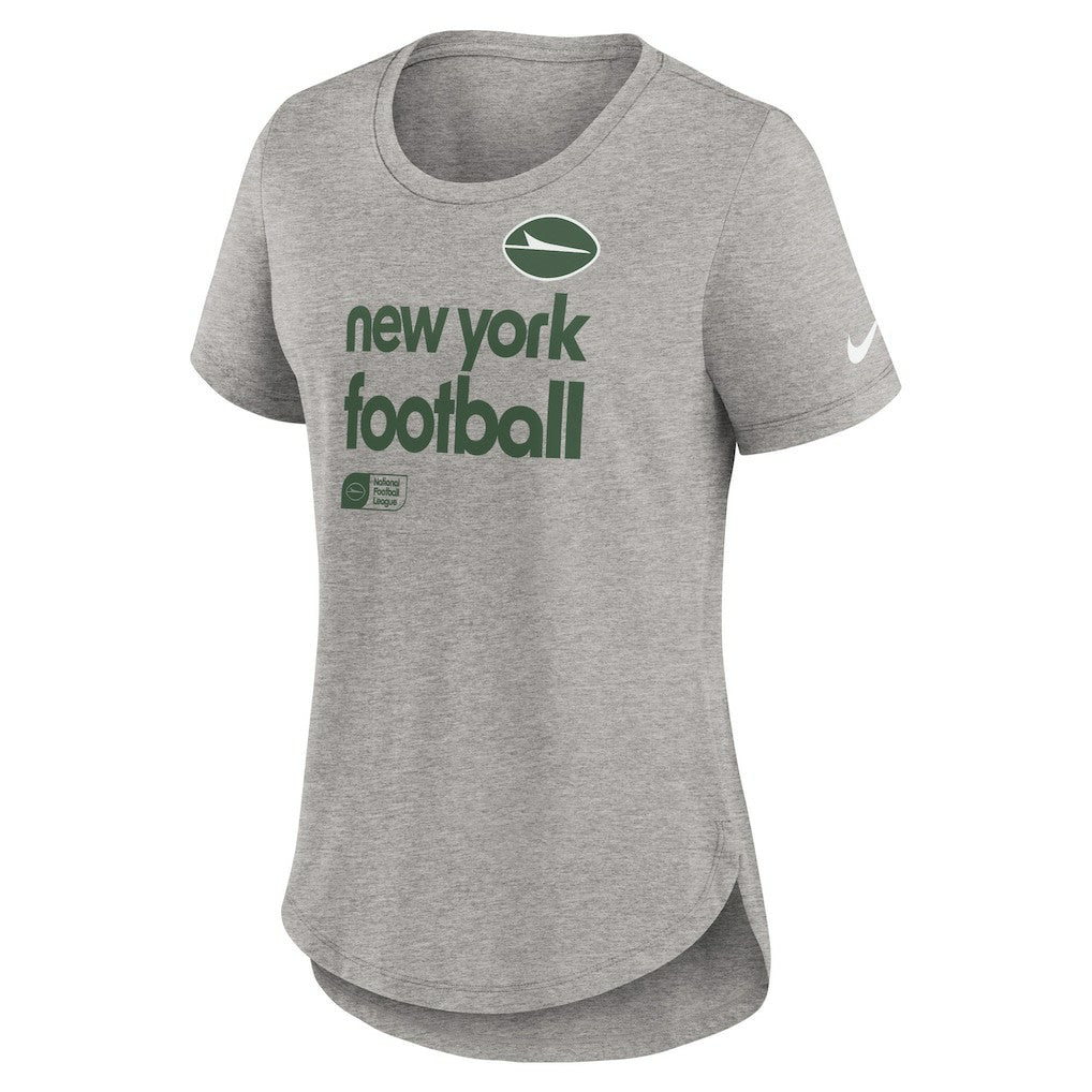 New York Jets Women's Team Shout-Out Tri-Blend T-Shirt - Heather Gray | Nike sale