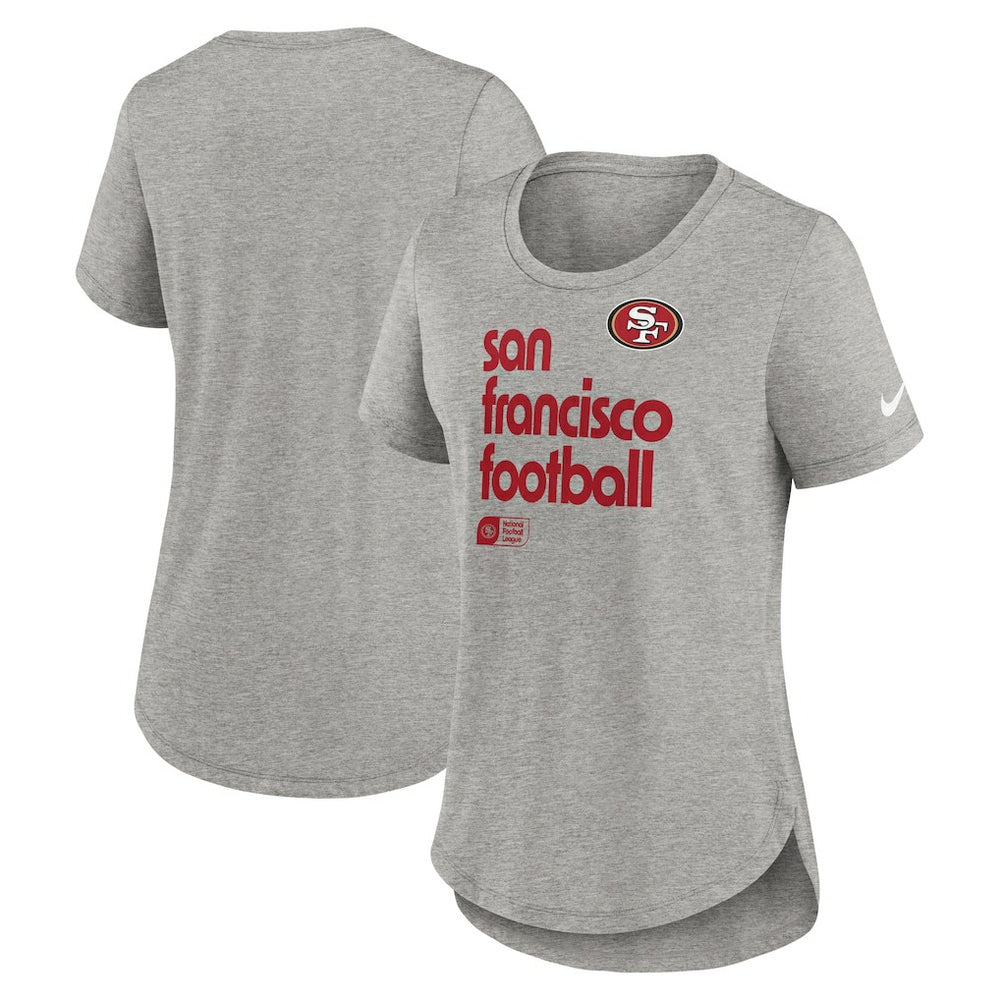 San Francisco 49ers Women's Team Shout-Out Tri-Blend T-Shirt - Heather Gray | Nike cheap
